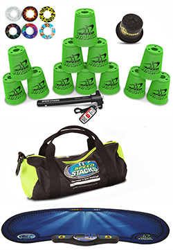 Neon Green Speed Stacks Combo Set Gear Bag Mat Pro Timer